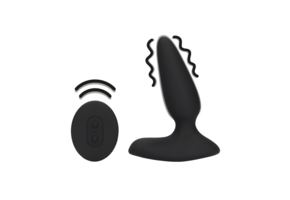 Glatter vibrierender Analplug 3,4 cm mit Fernbedienung – Schwarz