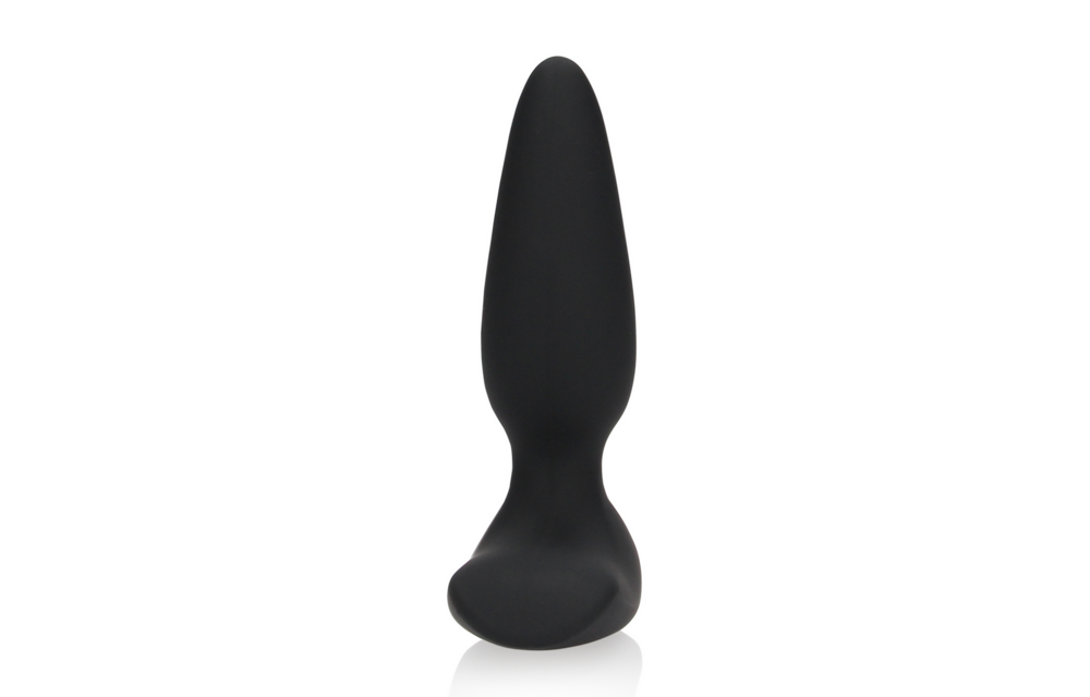 Glatter vibrierender Analplug 3,4 cm mit Fernbedienung – Schwarz