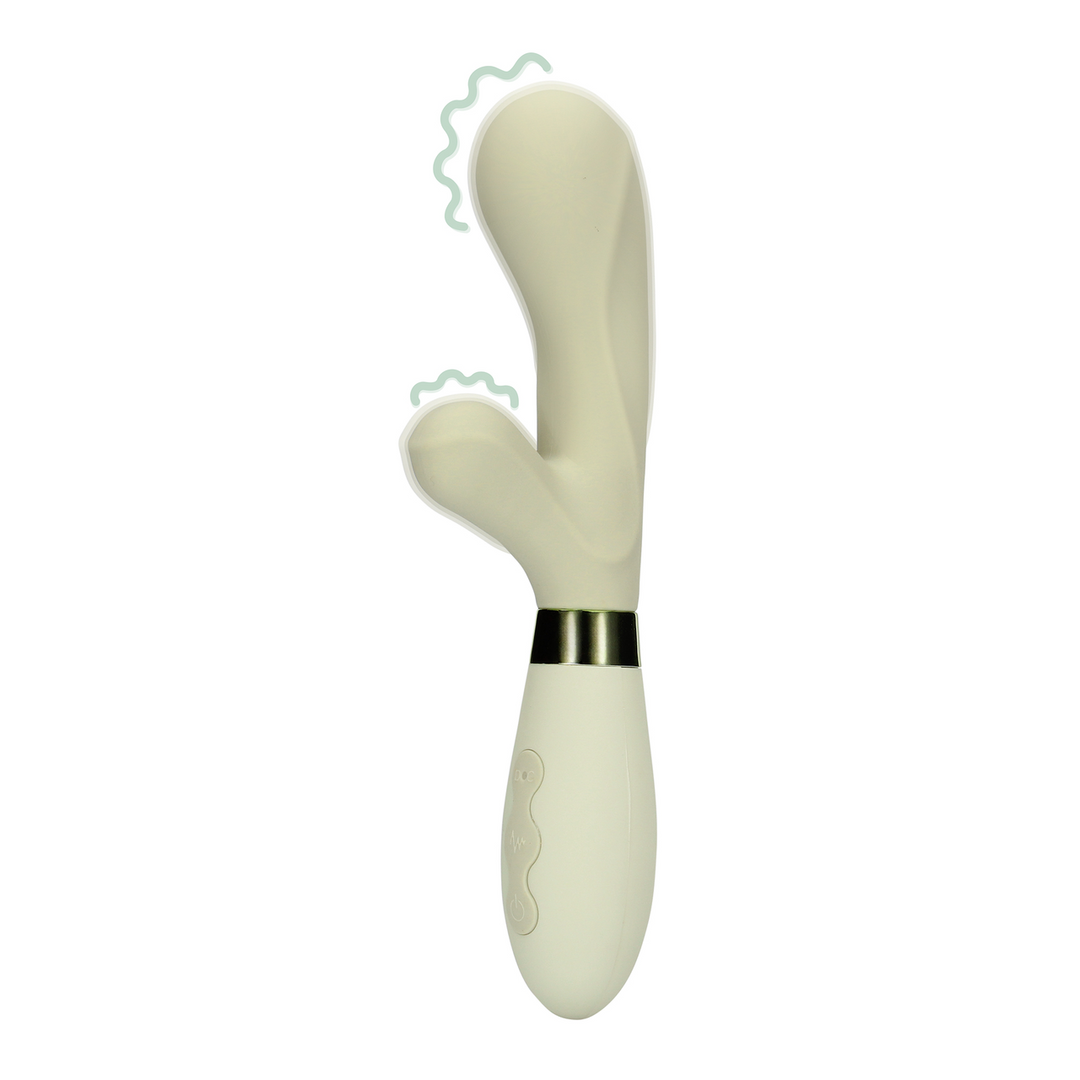 Silicone Rabbit Vibrator Misty Green | Double Pleasure & Enjoyment