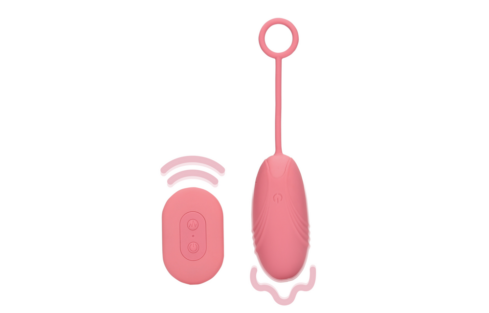 Ultra-soft Pink Silicone Egg Vibrator with Remote Control