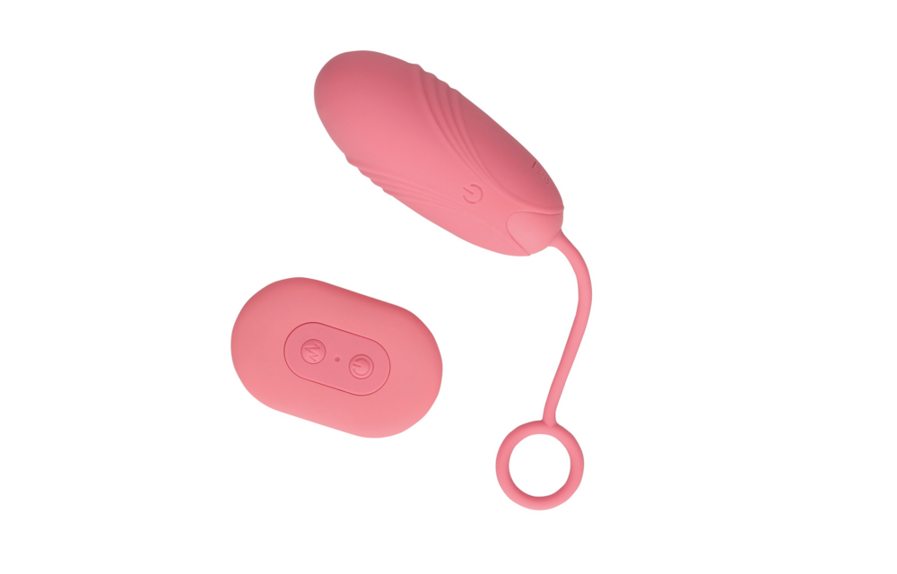 Ultra-soft Pink Silicone Egg Vibrator with Remote Control