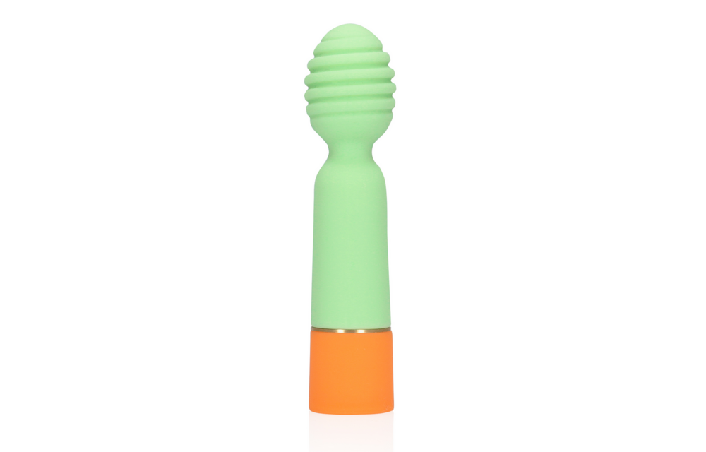 Ribbed Mini Vibrator Spring Sage USB Charger Compact