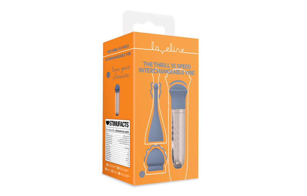 Thrill Wechselbarer Vibrator Blau – Leistungsstark & Leise