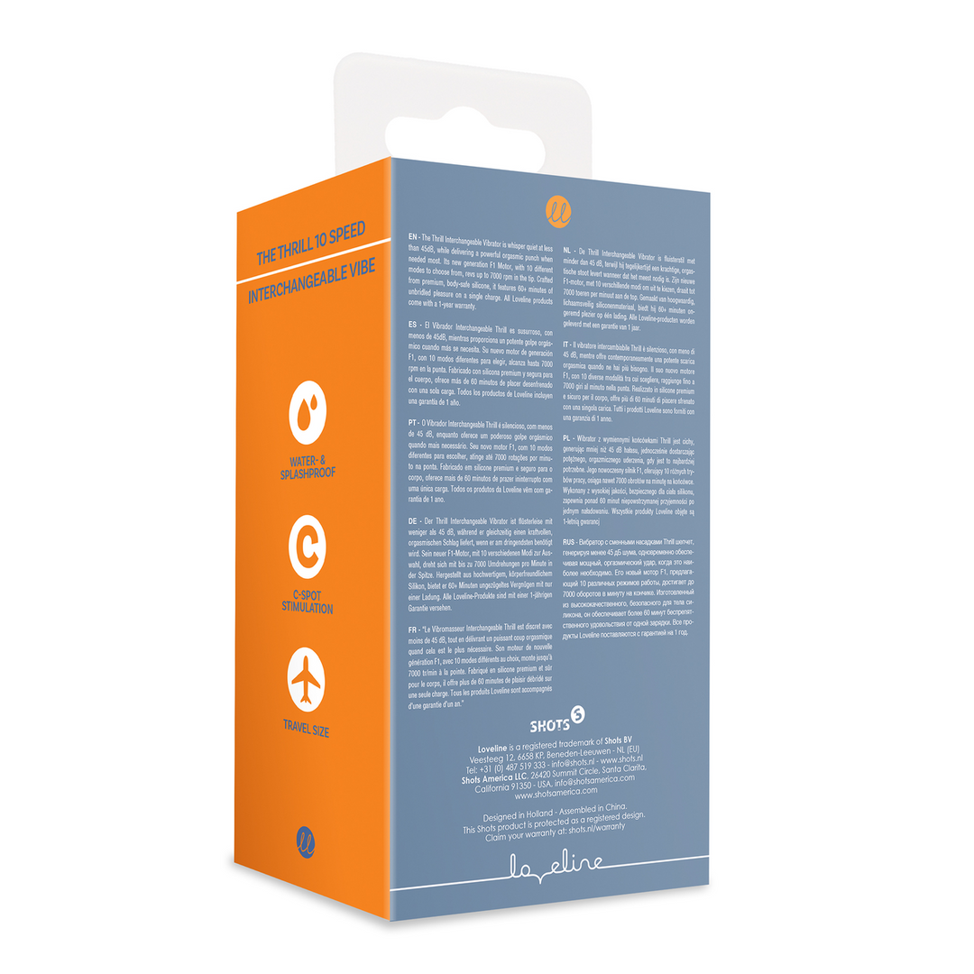 Thrill Interchangeable Vibrator Blue - Powerful & Quiet