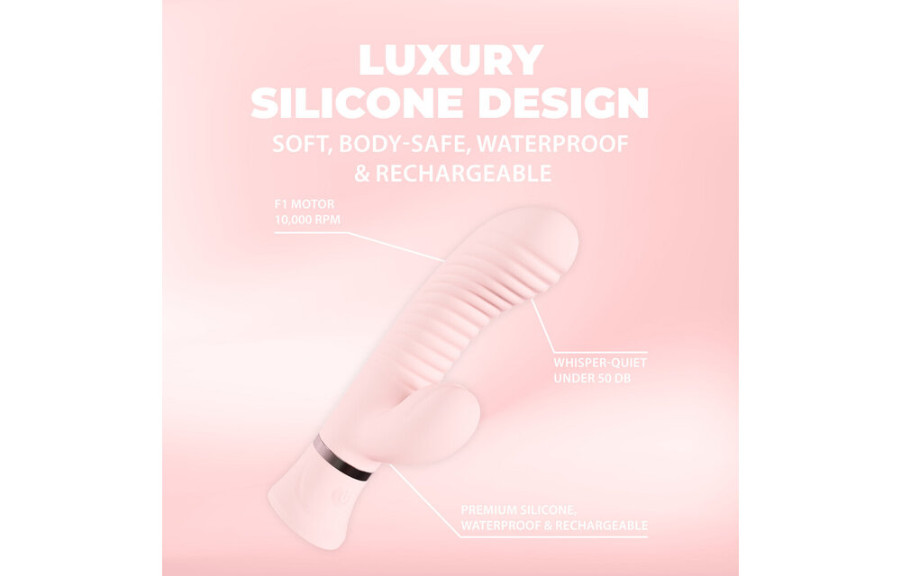 Mystique Ribbed Rabbit Vibrator Pink – Quiet & Powerful