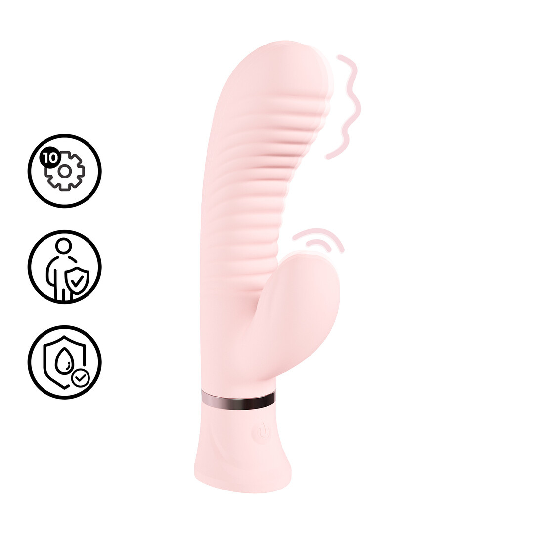 Mystique Ribbed Rabbit Vibrator Pink – Quiet & Powerful