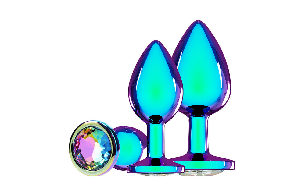 Venice Collection Metal Anal Plug Set 3.4 cm Iridescent