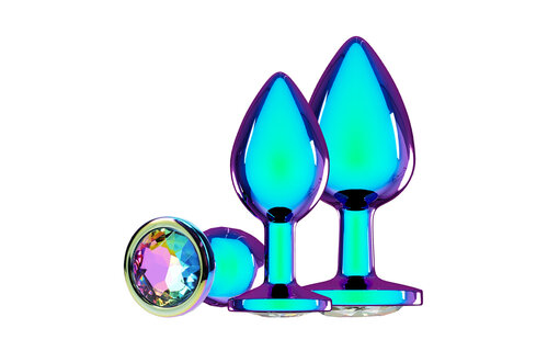 Venice Collectie Metalen Anale Plug Set 3,4 cm Iriserend