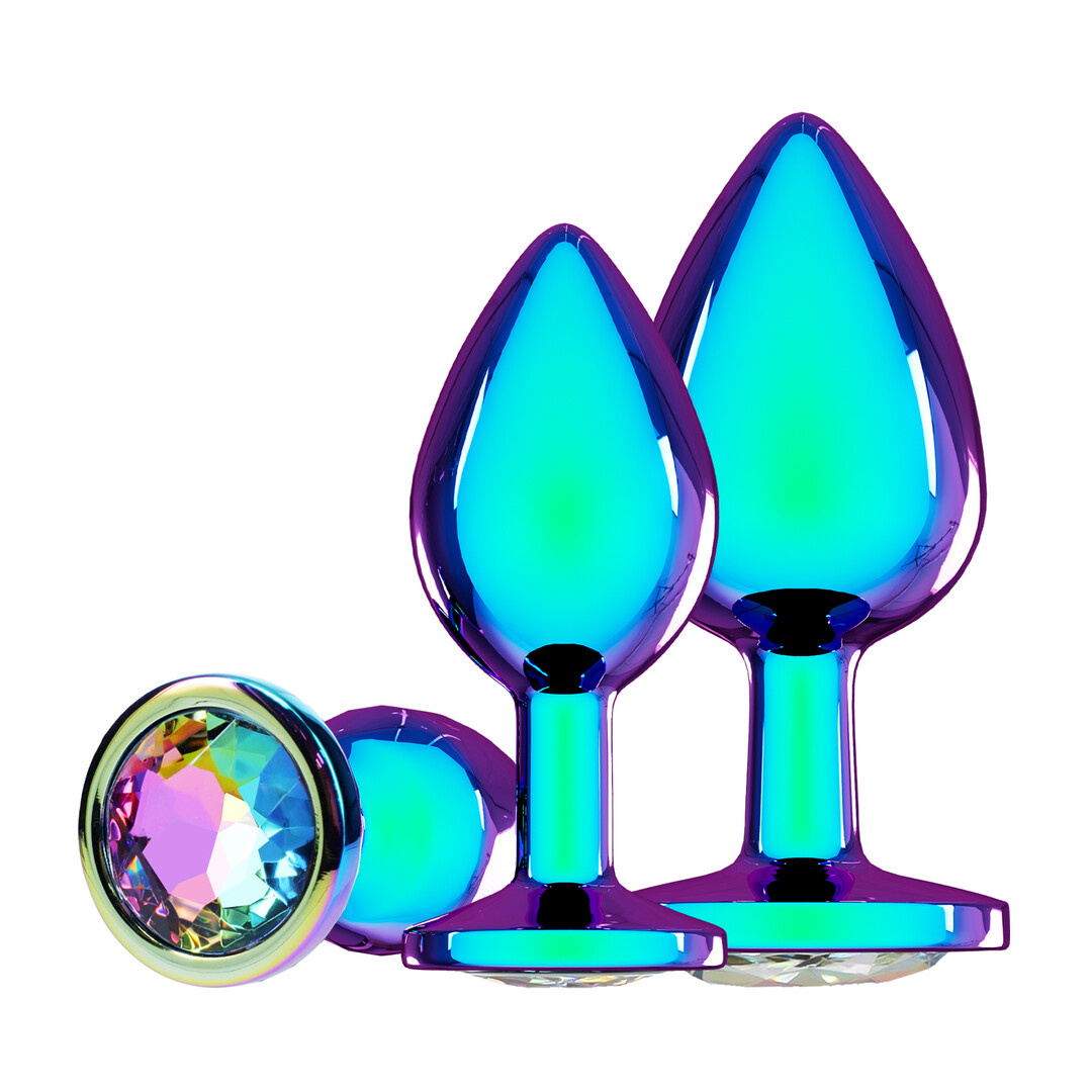 Venice Collection Metal Anal Plug Set 3.4 cm Iridescent