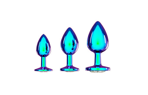 Venice Collection Metal Anal Plug Set 3.4 cm Iridescent