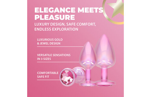 Paris Collection Pink Anal Plug Set 3.4 cm – Luxury & Comfort