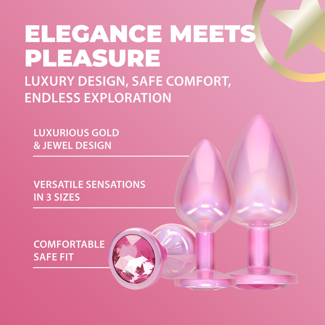 Paris Collectie Roze Anale Plug Set 3,4 cm – Luxe & Comfort