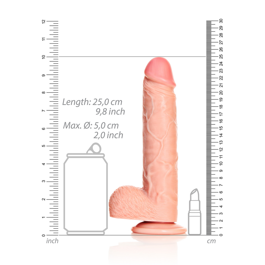 Straight Realistic Dildo 17.6 cm with Suction Cup & Balls