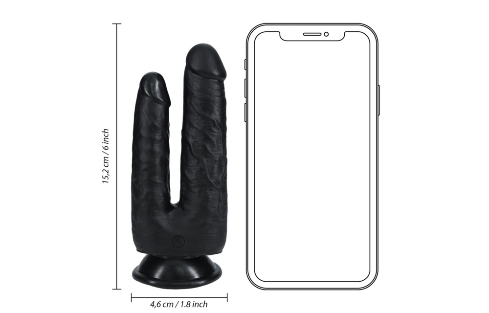 Double Trouble Dildo 15,2 cm Schwarz – Realistisch & Fest