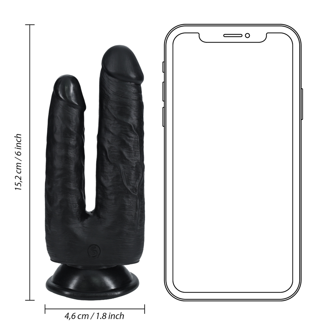 Double Trouble Dildo 15,2 cm Schwarz – Realistisch & Fest
