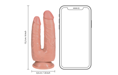 Double Trouble Dildo 15,2 cm Huidskleur – Natuurlijk & Stevig