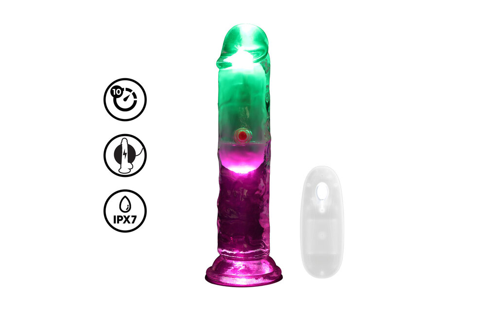 LED Vibrating Gerader Penis - 6 / 15 cm - Transparent