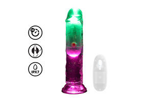 LED-vibrierender gerader Penis 16,5 cm transparent RealRock