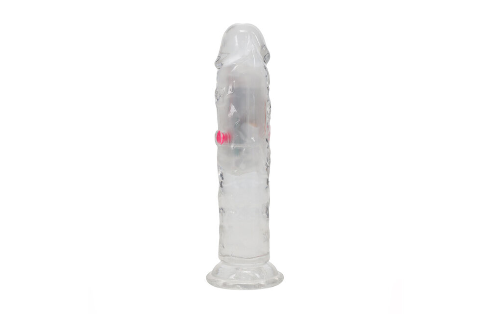 LED Vibrerende Rechte Penis 16,5 cm Transparant RealRock