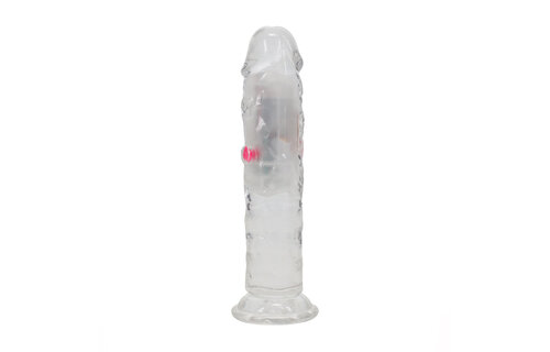 LED Vibrating Gerader Penis - 6 / 15 cm - Transparent
