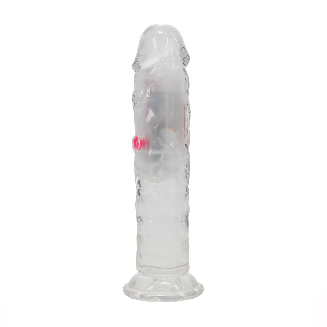 LED Vibrating Gerader Penis - 6 / 15 cm - Transparent