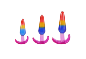 Anal Trainer Set Rainbow 9.9 cm | S/M/L Crystal Jellies