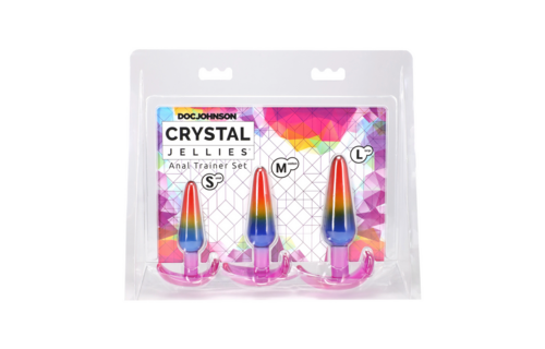 Anal Trainer Set Rainbow 9.9 cm | S/M/L Crystal Jellies