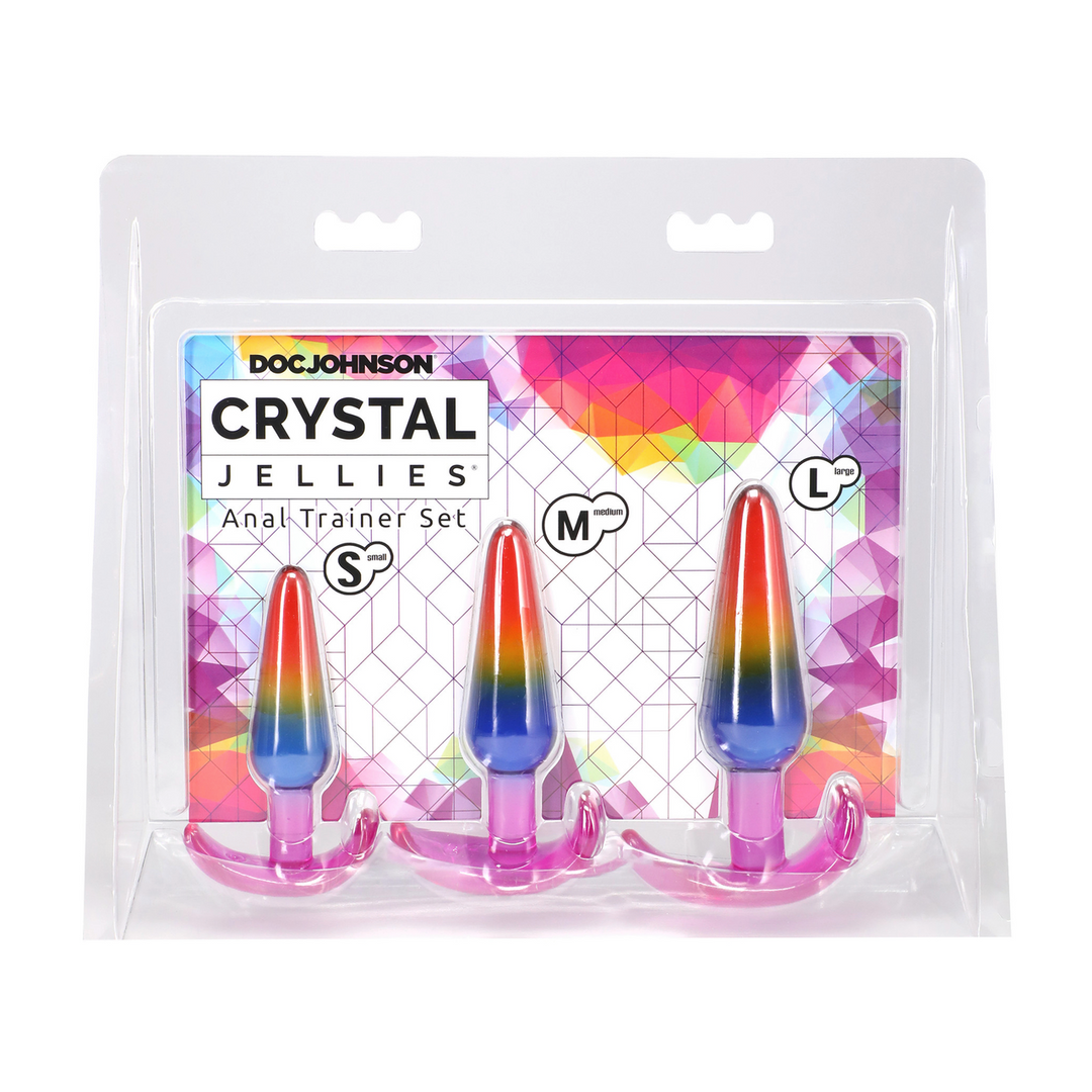 Anal-Trainingsset Regenbogen 9,9 cm | S/M/L Crystal Jellies