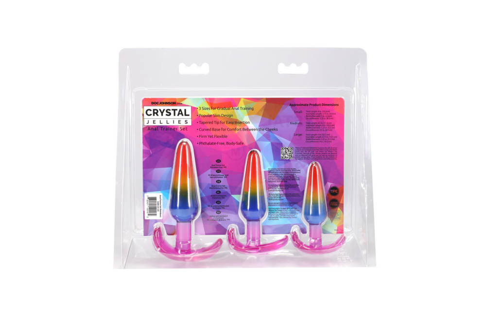 Anale Trainerset Regenboog 9,9 cm | S/M/L Crystal Jellies