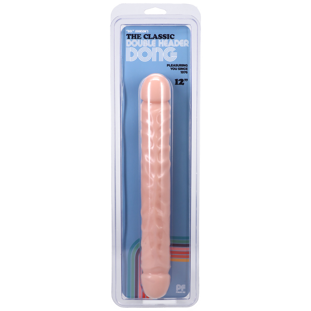 Jr. Veined Double Header 30 cm - Double-ended PVC dildo