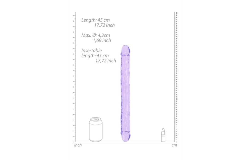 Realistic Double Dildo 45 cm - 4.4 cm Wide | RealRock