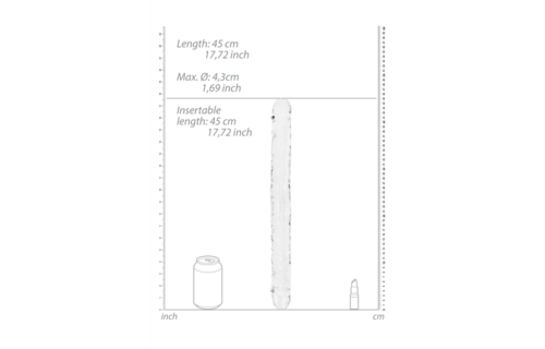 Realistische Dubbele Dildo 45x4,4 cm – Ultiem Genot Crystal Clear