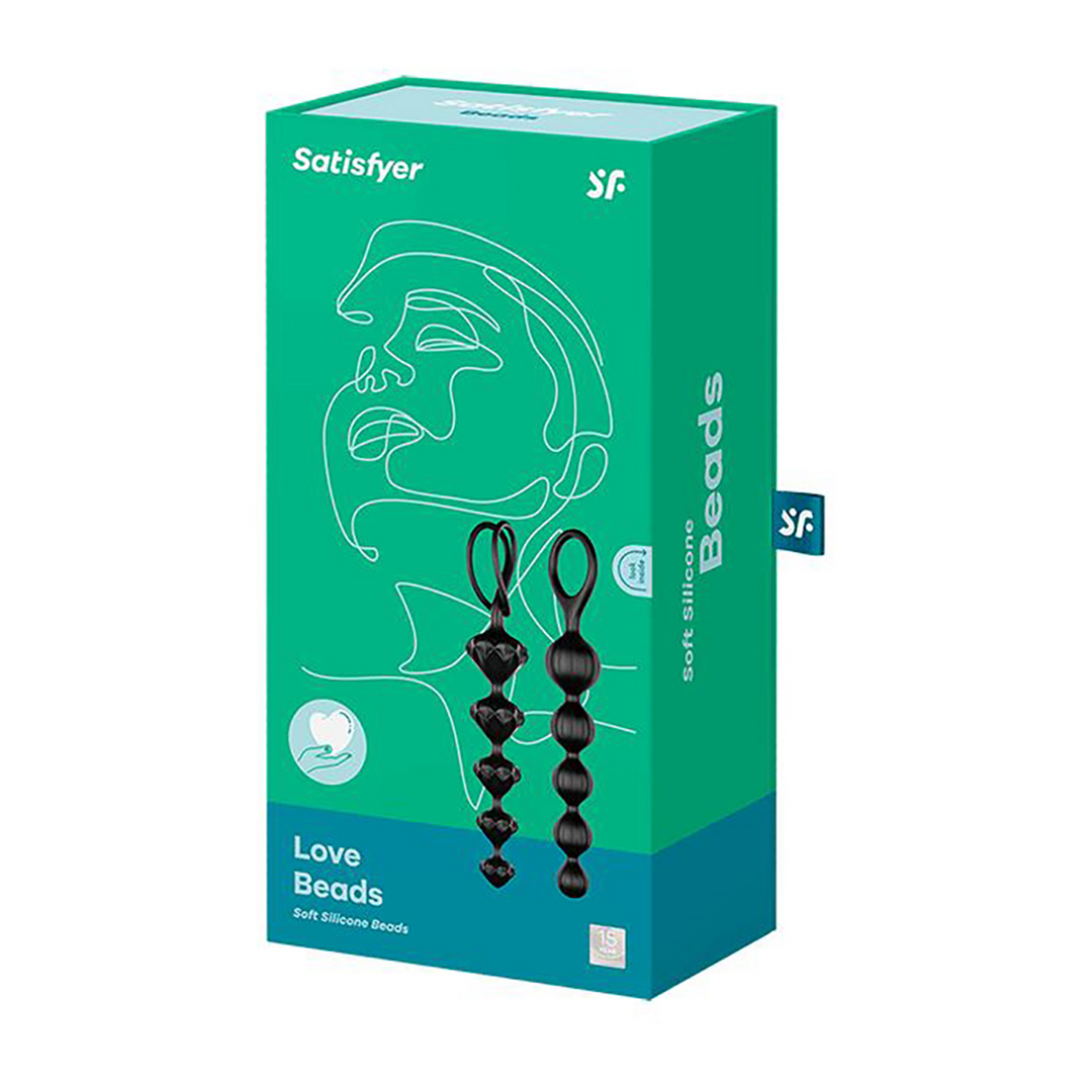 Love Beads Zwart 2,5 cm - Anale Kralen Satisfyer Silicone