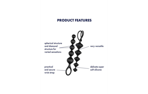 Love Beads Black 2.5 cm - Anal Beads Satisfyer Silicone