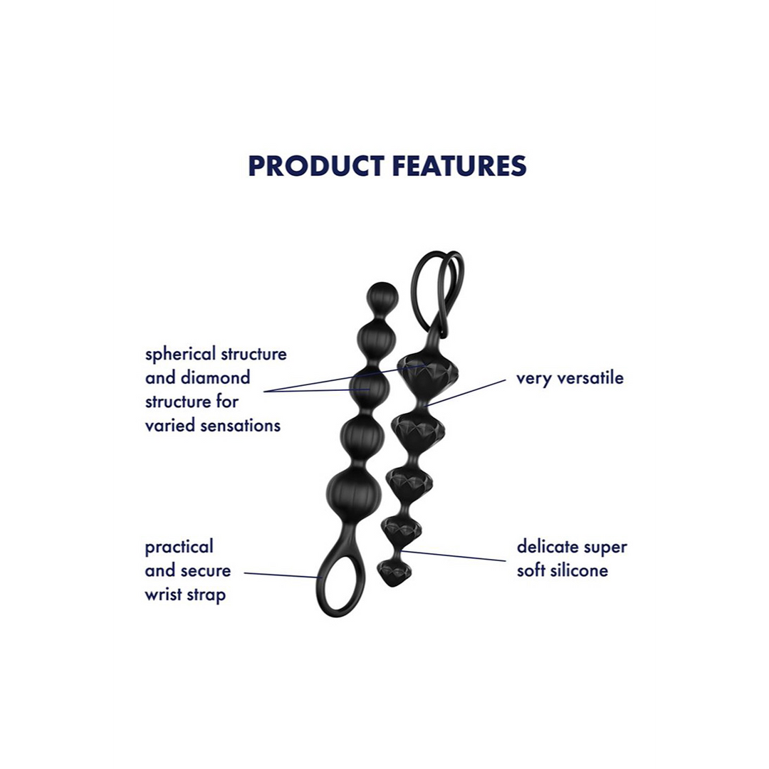 Love Beads Schwarz 2,5 cm – Analkugeln Satisfyer Silicone