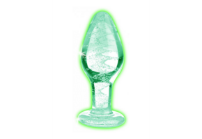 Glow-In-The-Dark Glass Butt Plug 8.8 cm – Safe & Comfortable