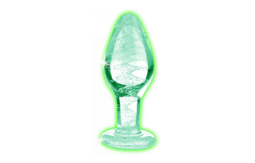 Glow-In-The-Dark Glas-Buttplug 8,8 cm – Sicher & bequem