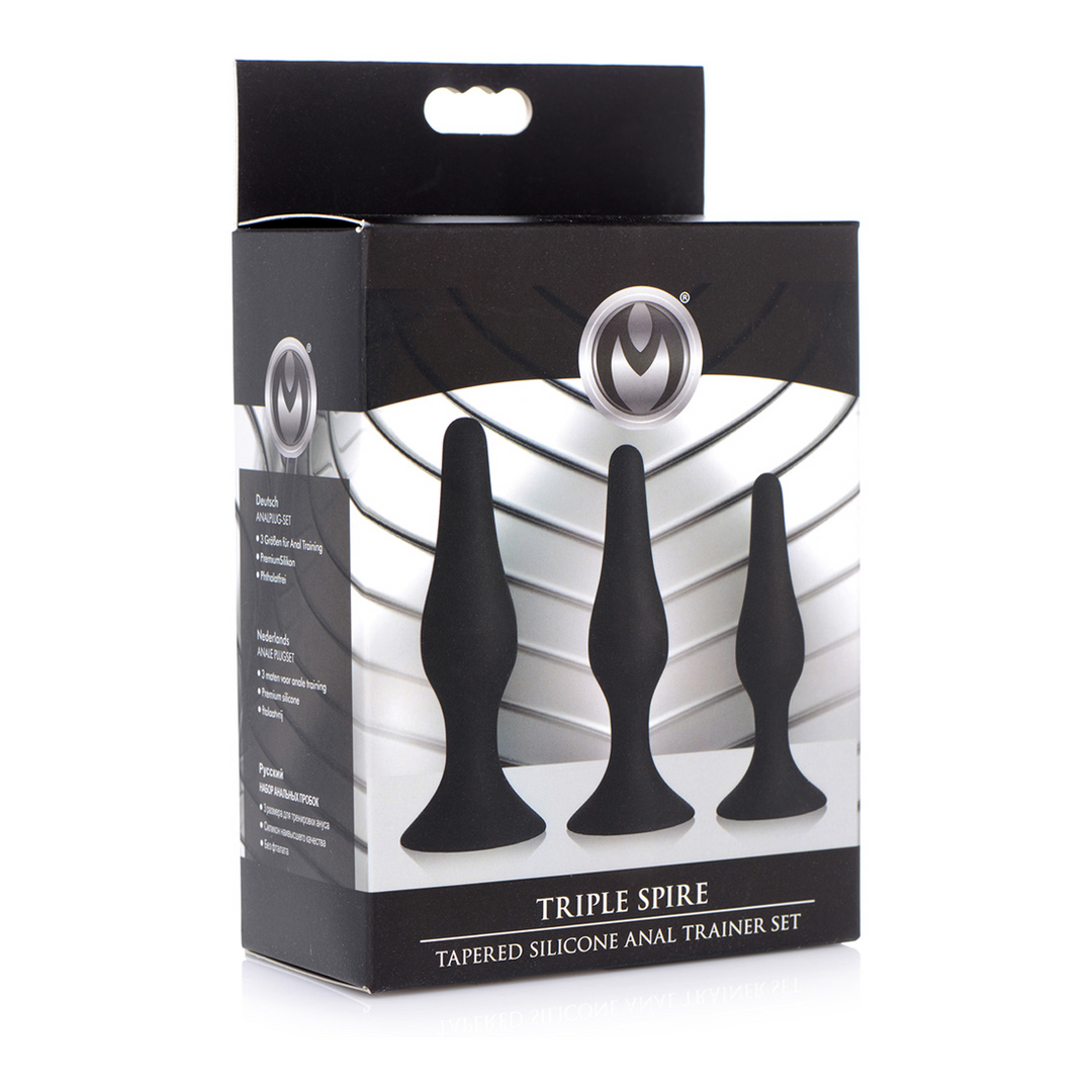 Triple Spire Taps 11.4 cm - Tapered Silicone Trainer Set Black
