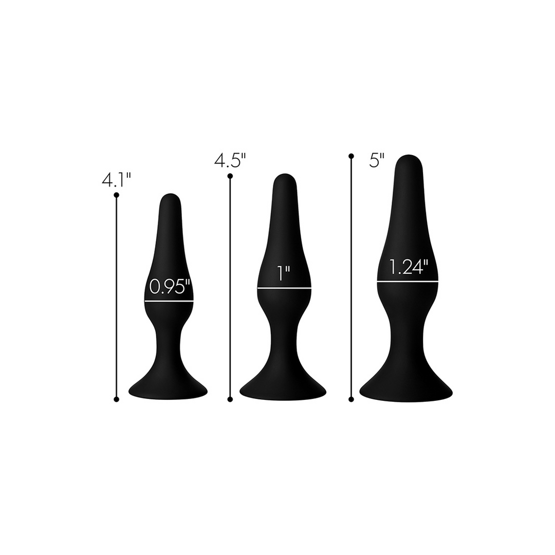 Triple Spire Taps 11.4 cm - Tapered Silicone Trainer Set Black