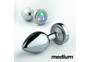Borealis Metal Anal Plug 8.5 cm with LED RGB - Silver