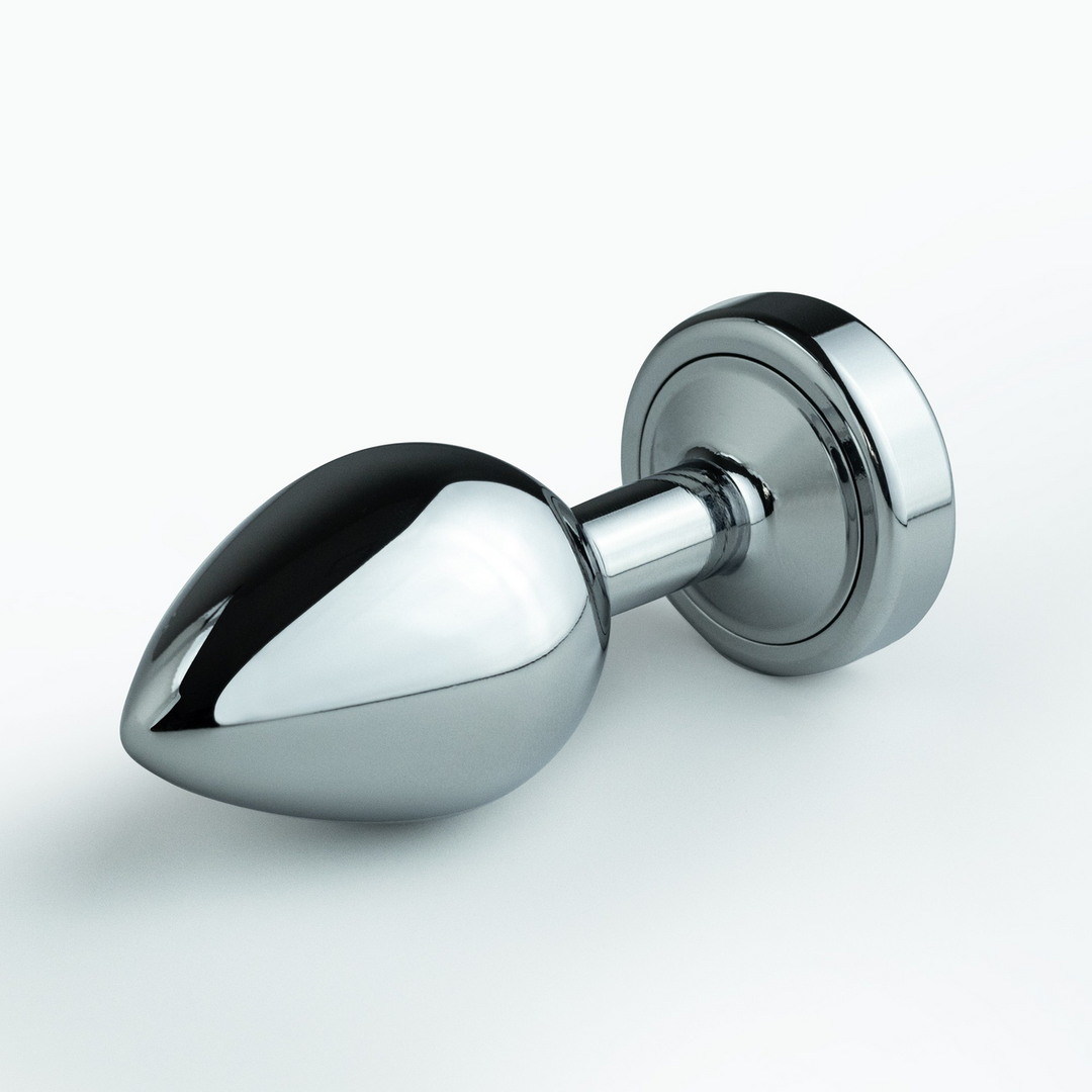 Borealis Metall-Analplug 8,5 cm mit LED RGB – Silber