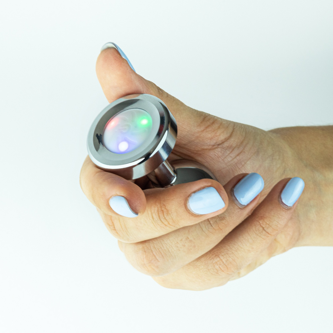 Borealis Metalen Anale Plug 8,5 cm met LED RGB - Zilver