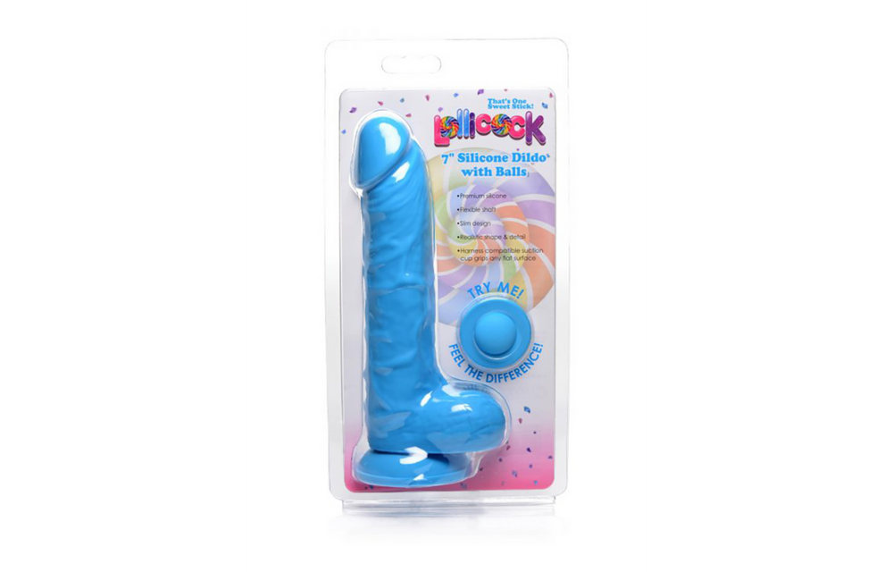 Silicone Dildo with Balls - 7 / 18 cm