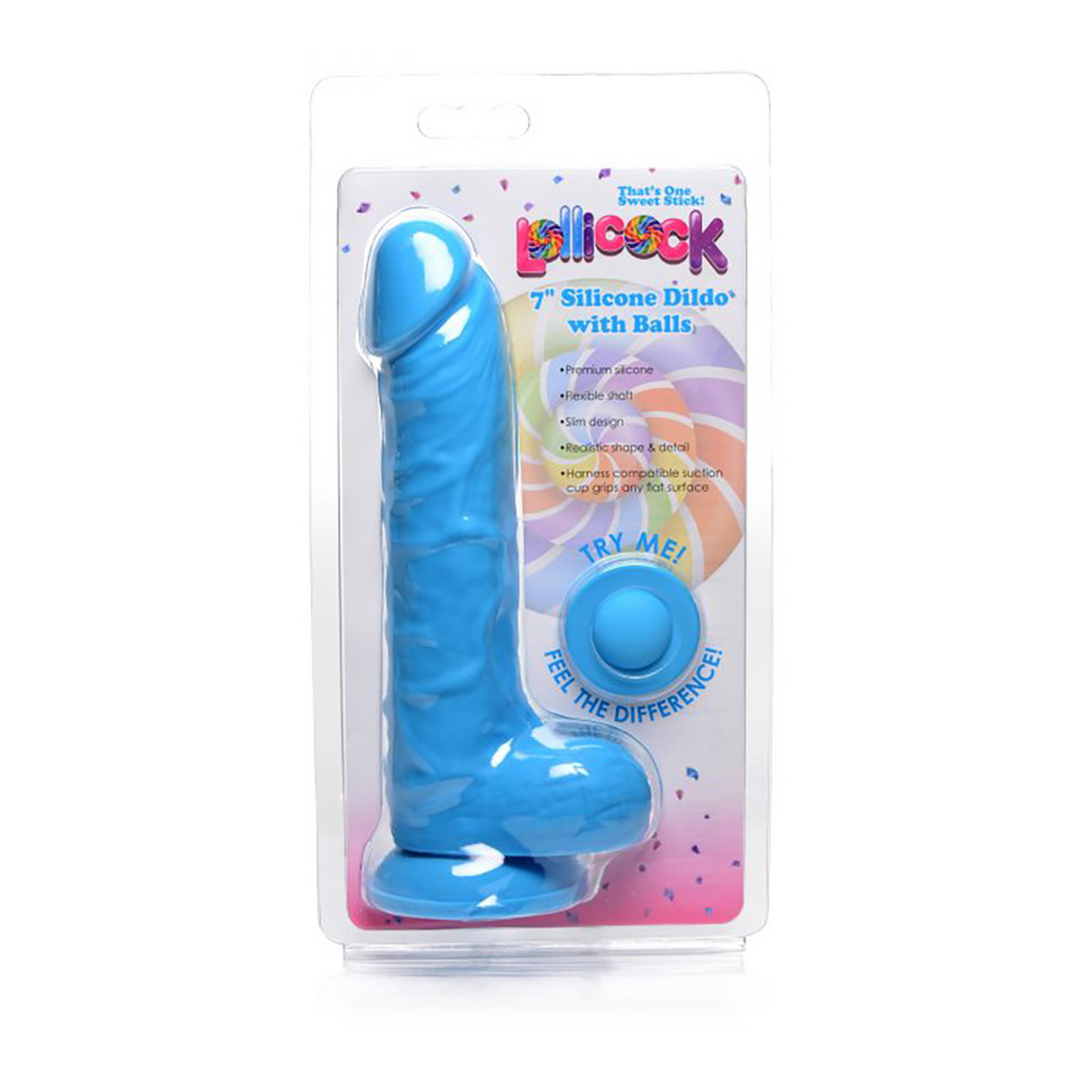 Siliconen Dildo met Ballen - 7 / 18 cm