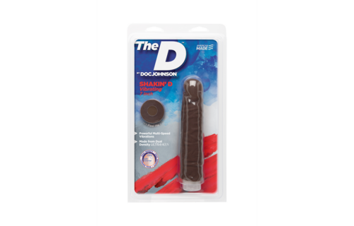 Shakin' D ULTRASKYN Dildo 17.8 cm Chocolate – Realistic & Vibrating