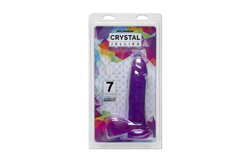Realistic Cock with Balls 17.8 cm - Crystal Jellies PVC