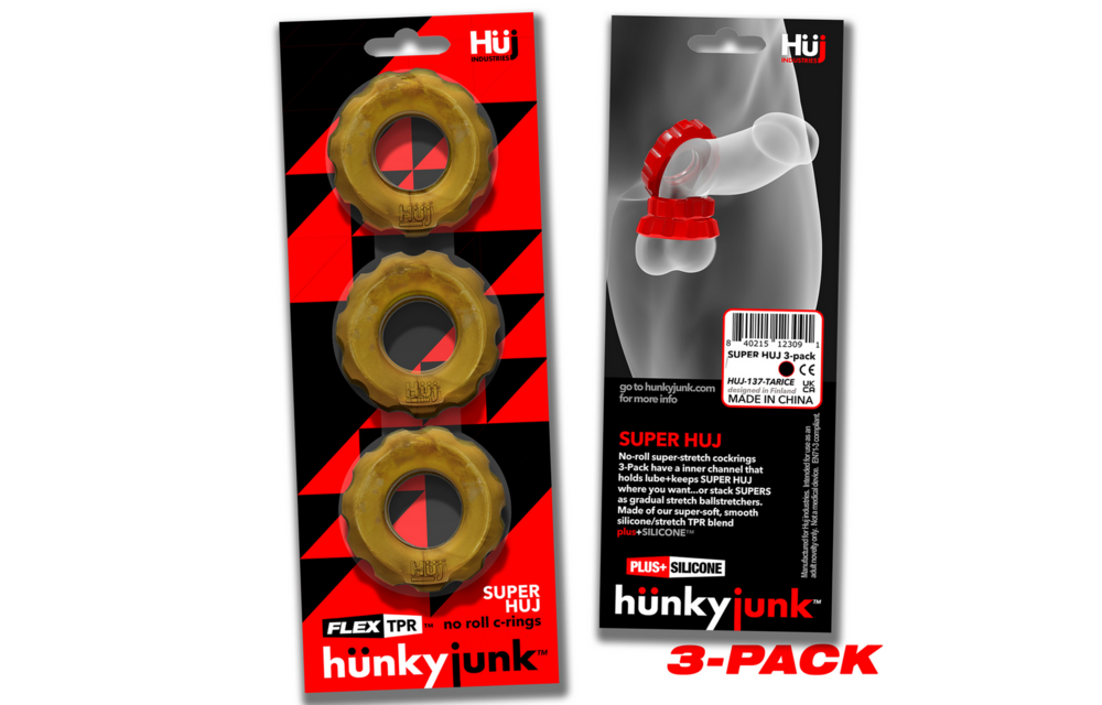 Super Huj 3-pack Stretchable Cock Rings Bronze Metallic | Hunkyjunk