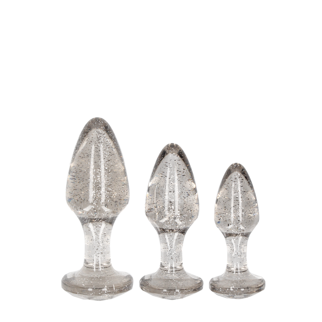 Acryl-Buttplug-Set 3 Größen | Glänzender & sicherer Genuss