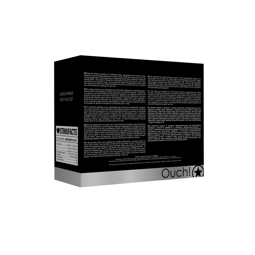 Acrylic Butt Plug Set 3 sizes | Shiny & Safe Pleasure