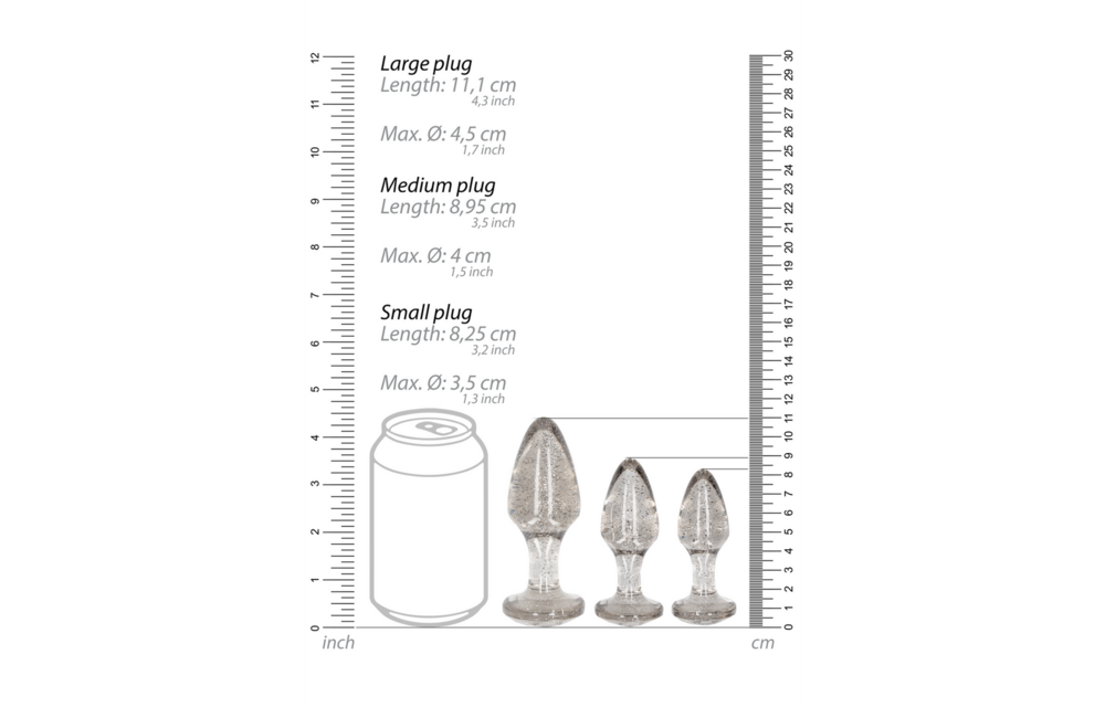 Acryl Buttplug Set 3 maten | Glanzend & Veilig Genot